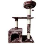 CAT TREE 3 TIER WITH BOXHOMES & TOY (BROWN)(60*33.5*96)cm YS130757