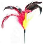 CAT TEASER - CHICKEN FEATHER (RED) ของเล่นแมว BW/AT3633
