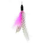 CAT TEASER - LONG STICK WITH FEATHER (PINK) ของเล่นแมว BW/AT3613
